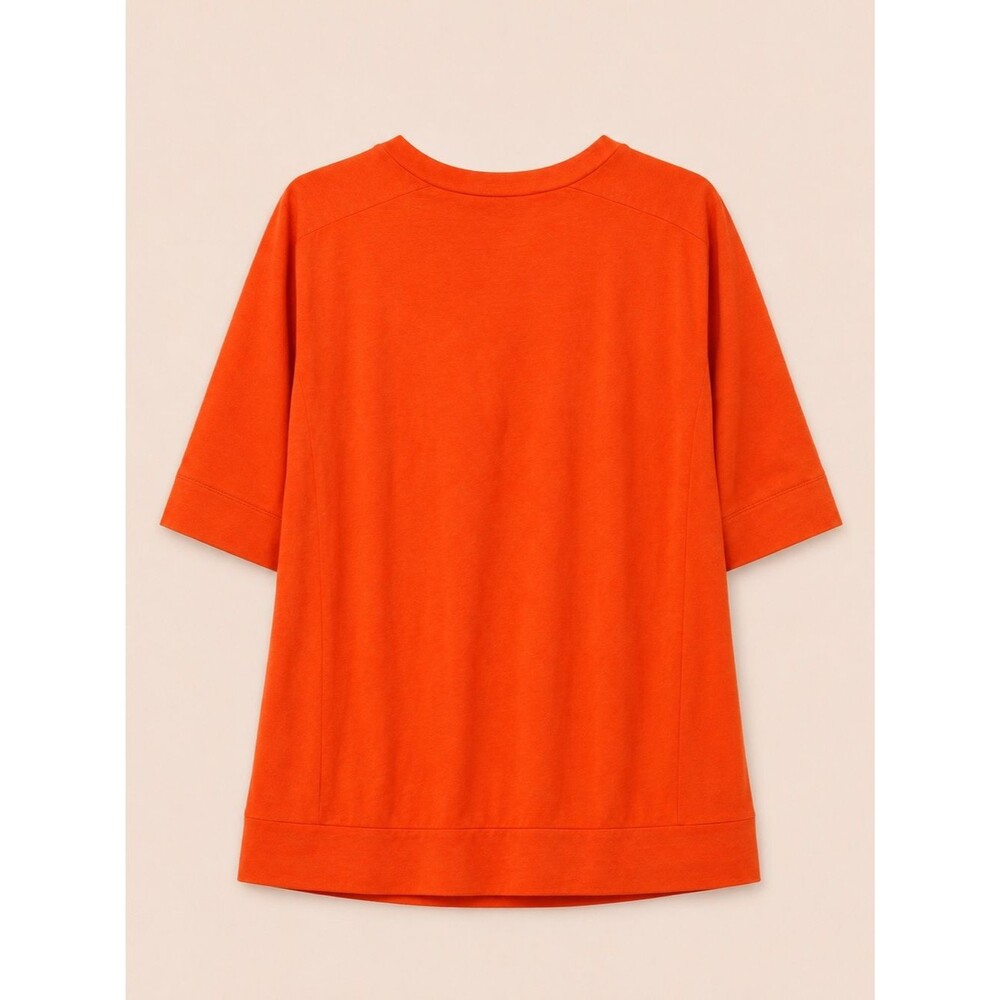 $248 DKNY Pure Mixed Media Top Bright Orange Size Small NWT $248 MSRP - Picture 3 of 9